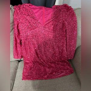 Shein, pink sequin dress, 1XL